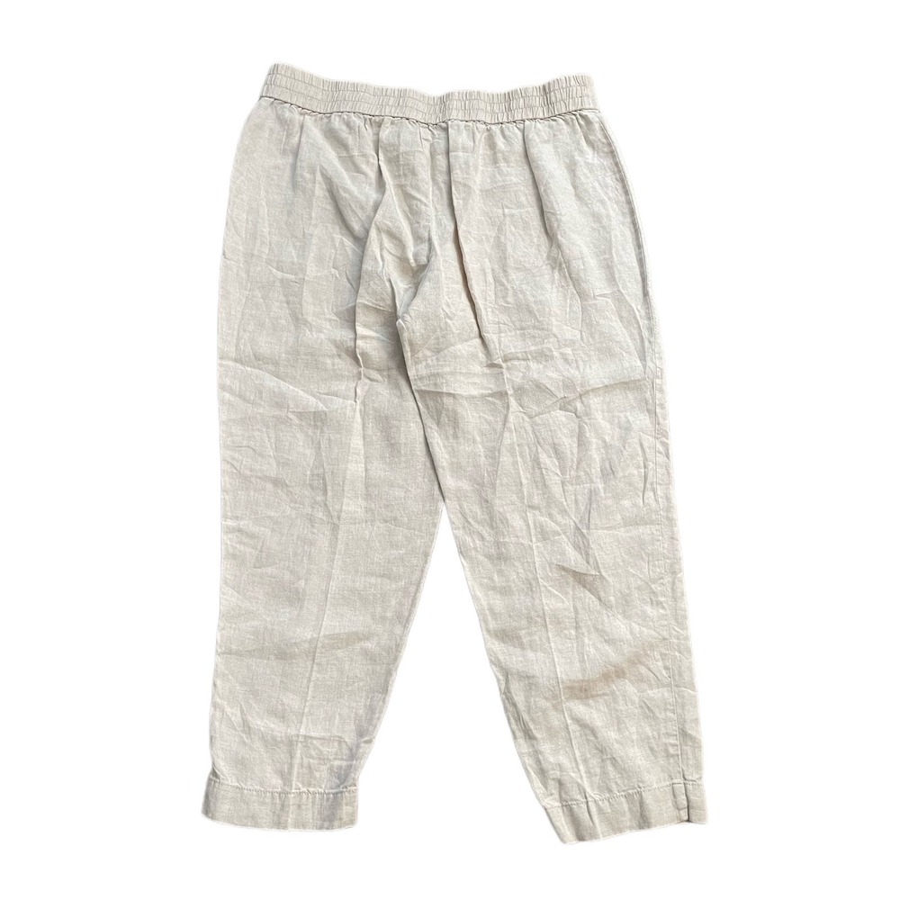 Eileen Fisher Flat Front 100% Organic Linen Women's Pants Size Large